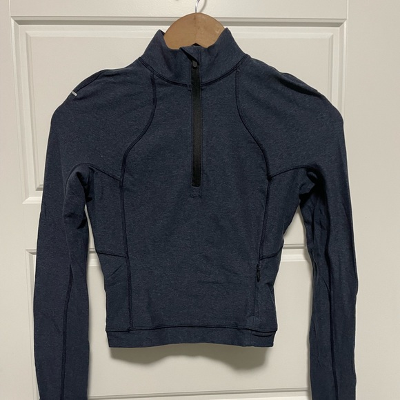 IT'S RULU RUN CROPPED HALF-ZIP

Heathered True Navy/Black - Picture 3 of 7